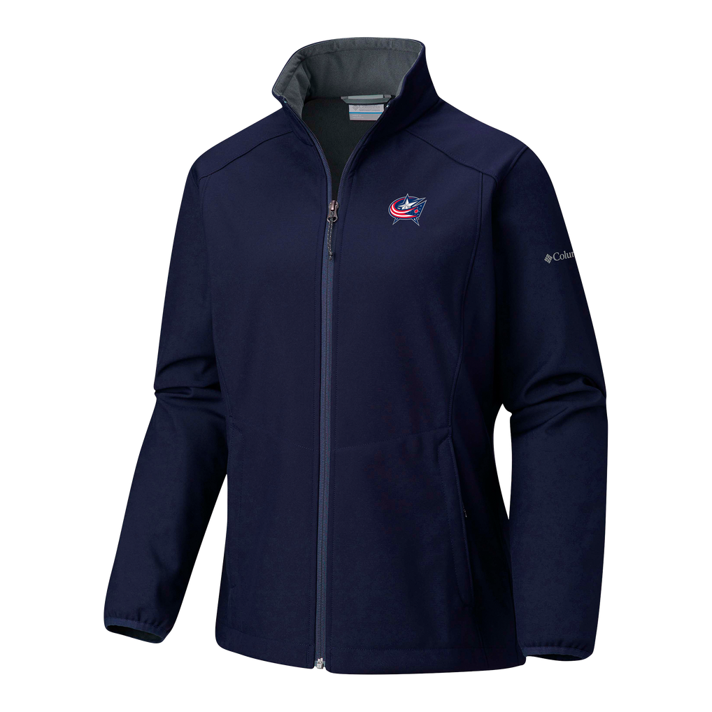  Columbus Blue Jackets Columbia Women's Kruser Ridge II Shoftshell Full-Zip Jacket - Navy